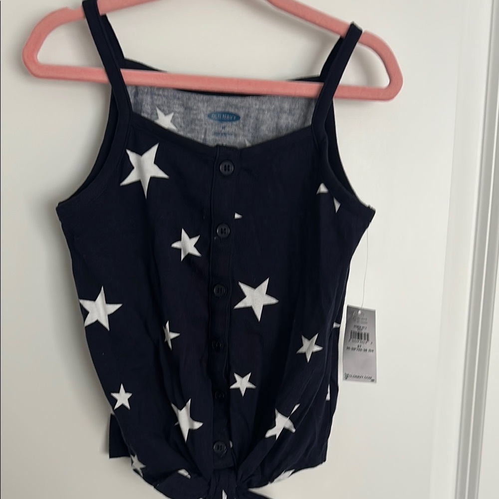 Old Navy Star Print Button-Up Tank Top